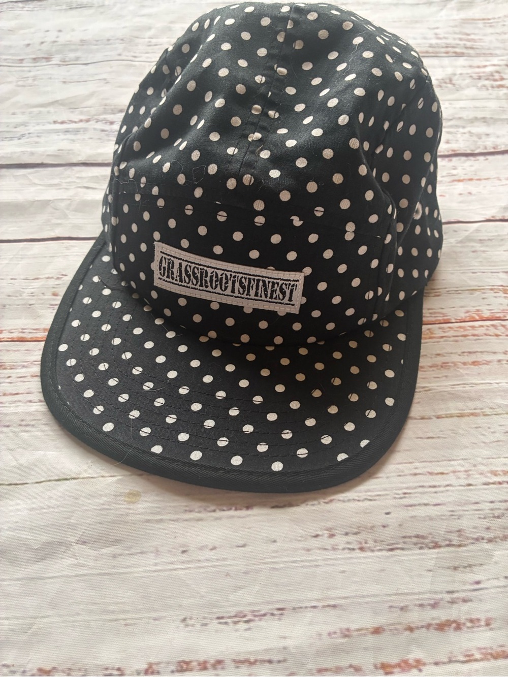 Grassroots California Finest Black Polka Dot Cap Hat